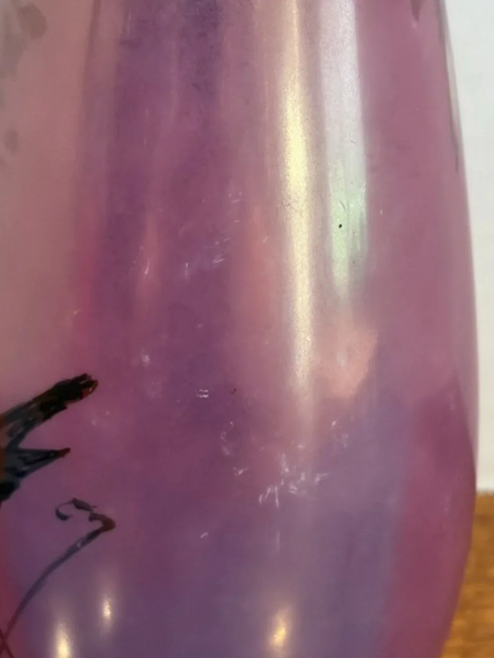 Antique Heinrich & Co Selb Bavaria Purple Birds Hand Painted Vase